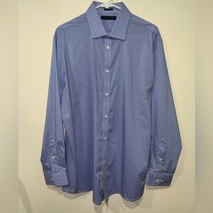 Tommy Hilfiger Mens Dress Shirt size 16.5 32/33 L Slim Fit Blue Orange Check NWT